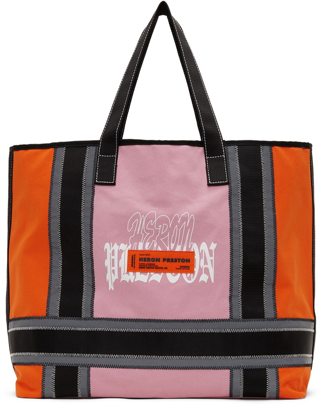 Photo: Heron Preston Orange HP Large Tote Bag