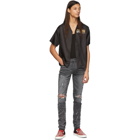 Amiri Black Silk Players Club Bowling Shirt