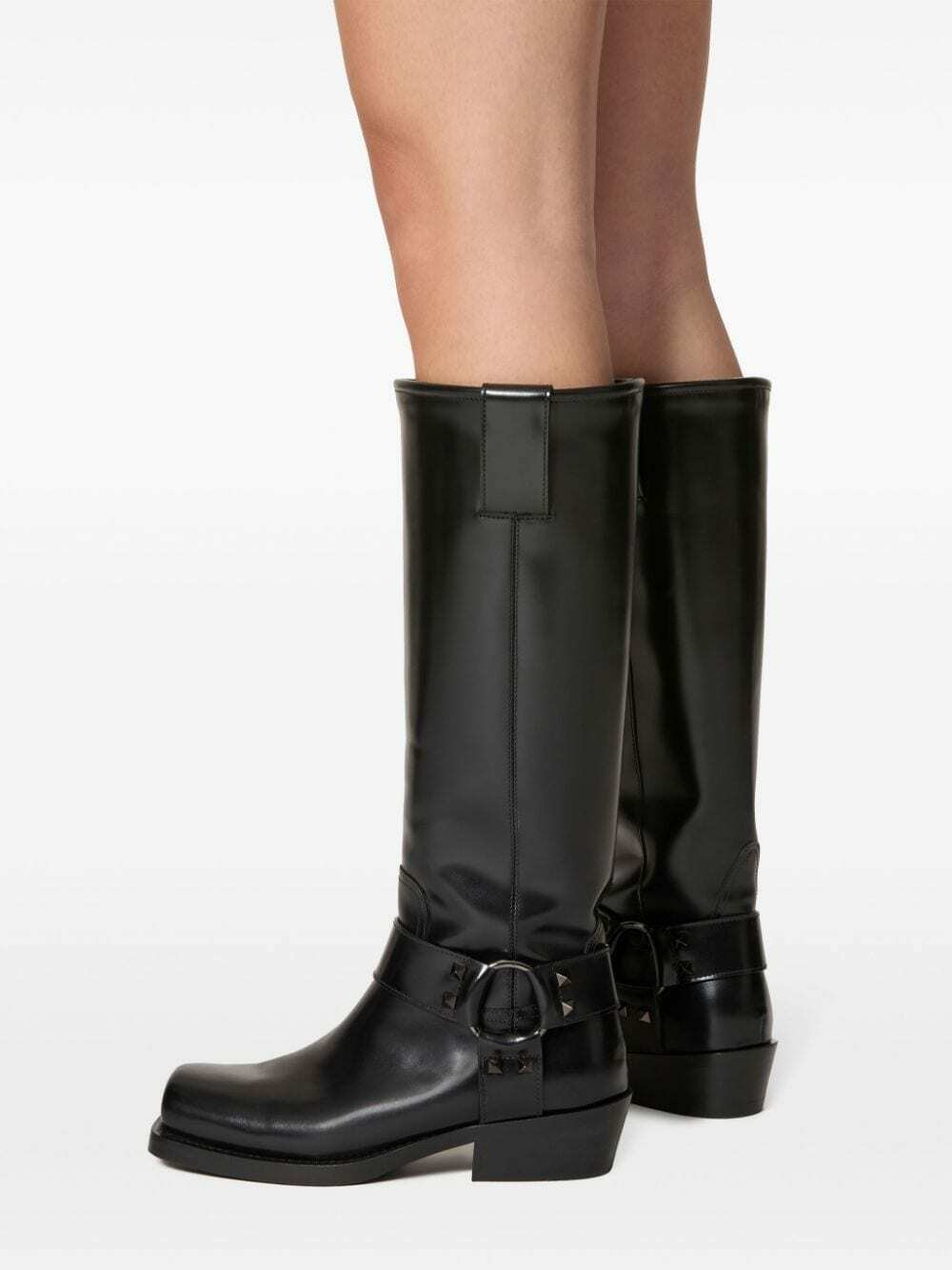 VALENTINO GARAVANI - Rockstud Leather Boots Valentino Garavani