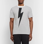 Neil Barrett - Printed Striped Cotton T-Shirt - Men - White