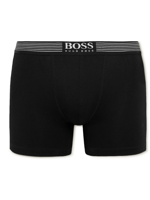 Photo: HUGO BOSS - Stretch-Jersey Boxer Briefs - Black
