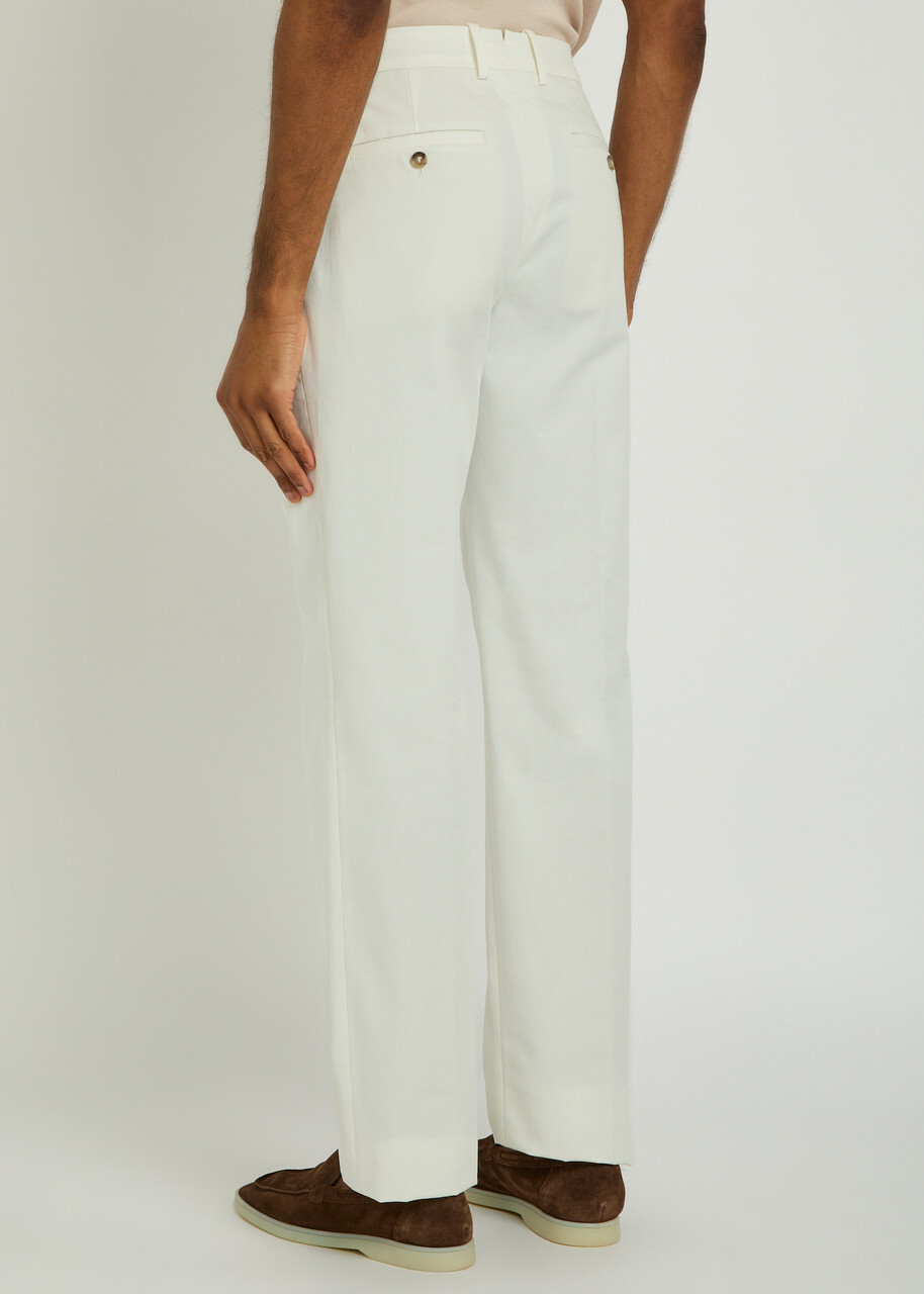 Tods Straight-leg Cotton Trousers White