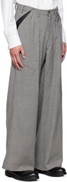 Sulvam Black & White Wide Trousers