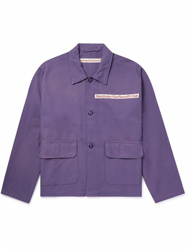 Photo: Stockholm Surfboard Club - Logo-Appliquéd Cotton Coach Jacket - Purple