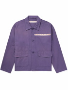 Stockholm Surfboard Club - Logo-Appliquéd Cotton Coach Jacket - Purple