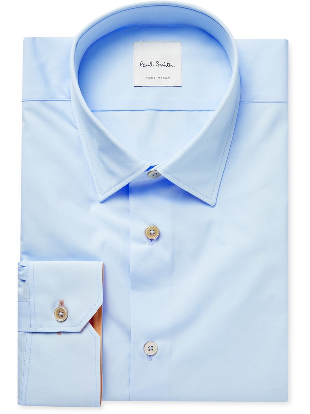 Photo: PAUL SMITH - Soho Slim-Fit Cotton-Poplin Shirt - Blue - UK/US 15.5