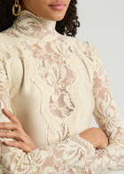 Rabanne Panelled Lace and Satin top Ivory