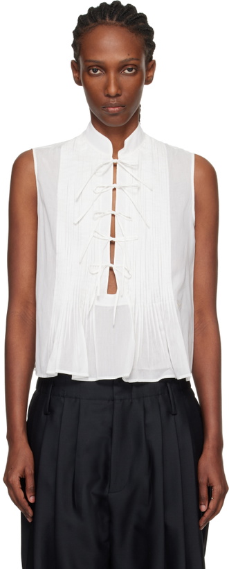 Photo: Kenzo Off-White Kenzo Paris Light Sleeveless Blouse