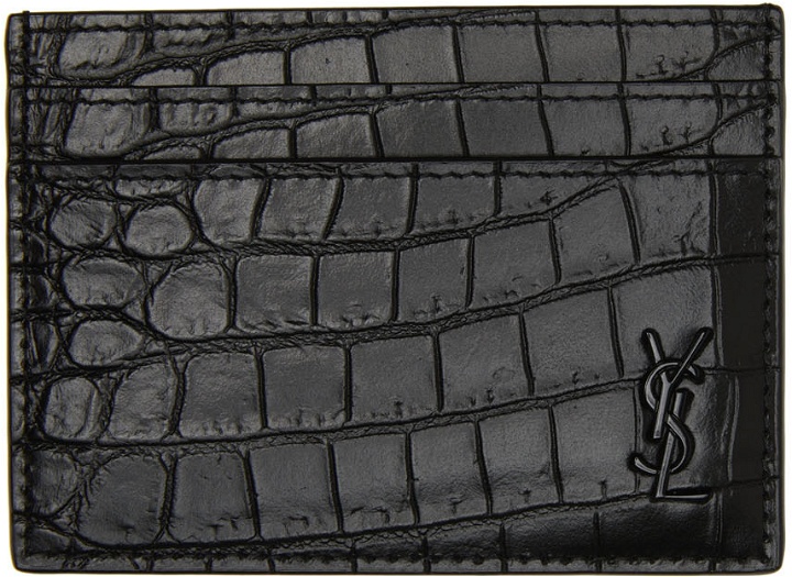 Photo: Saint Laurent Black Croc Card Holder
