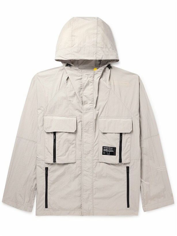 Photo: Moncler Genius - 7 Moncler FRGMT Hiroshi Fujiwara Crinkled-Shell Hooded Jacket - Neutrals