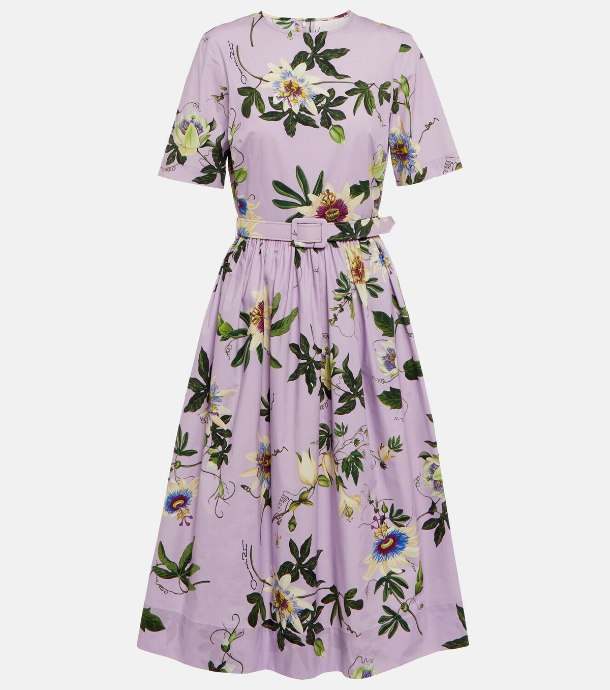 送料関税込★Oscar de la Renta★花柄ブレンドポプリンミディ Oscar de la Renta Printed poplin midi dress Oscar de la Renta