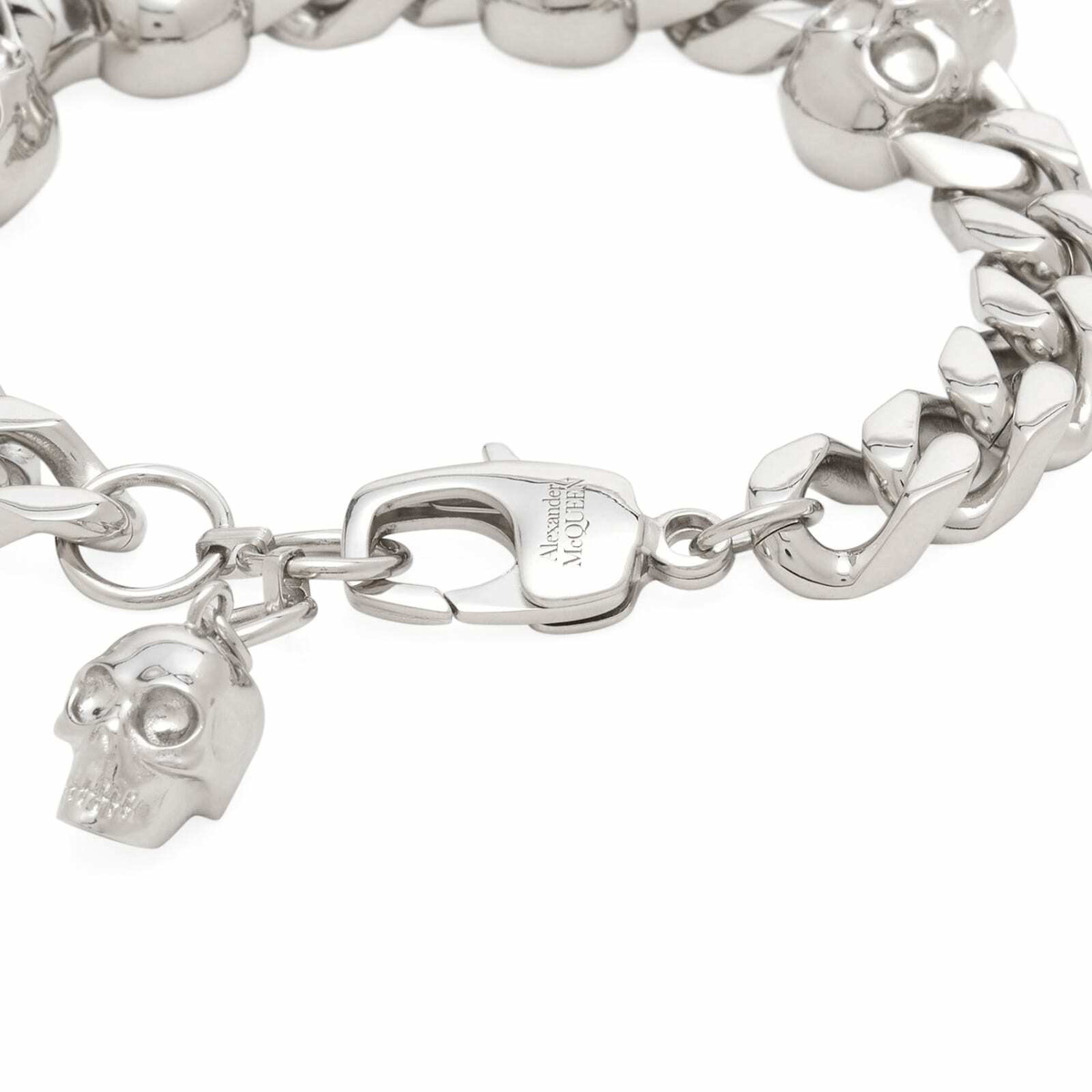 Alexander McQueen Men's Skull Chain Bracelet in Palladium 