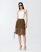 Pinko Reimagine By Pinko X Patrick Mc Dowell Ribbed Vest Top With Buckle Bright White