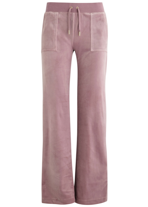Photo: Juicy Couture Del Ray Logo-embroidered Velour Sweatpants Light Pink