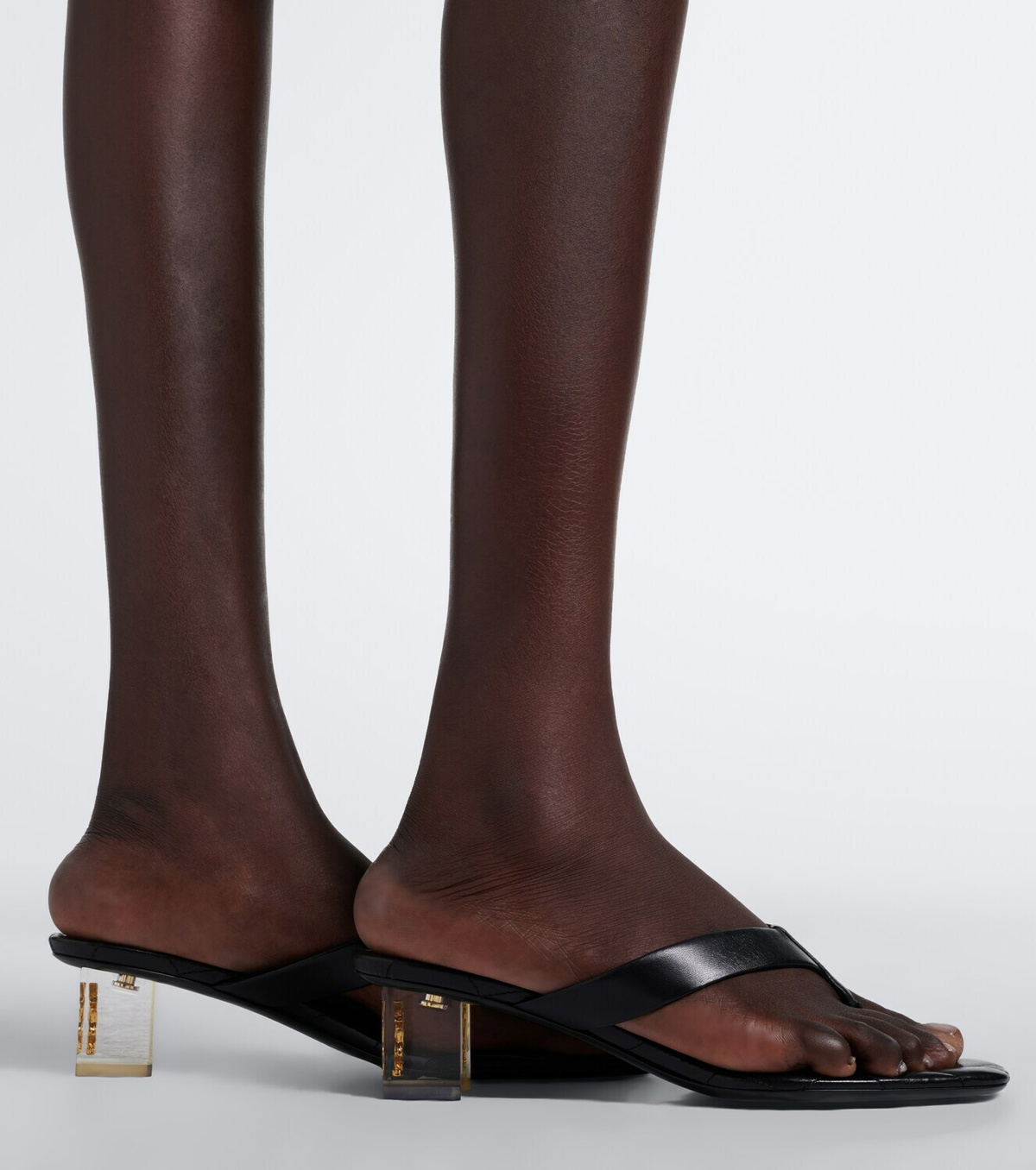 Saint Laurent Sip Cassandre leather thong sandals