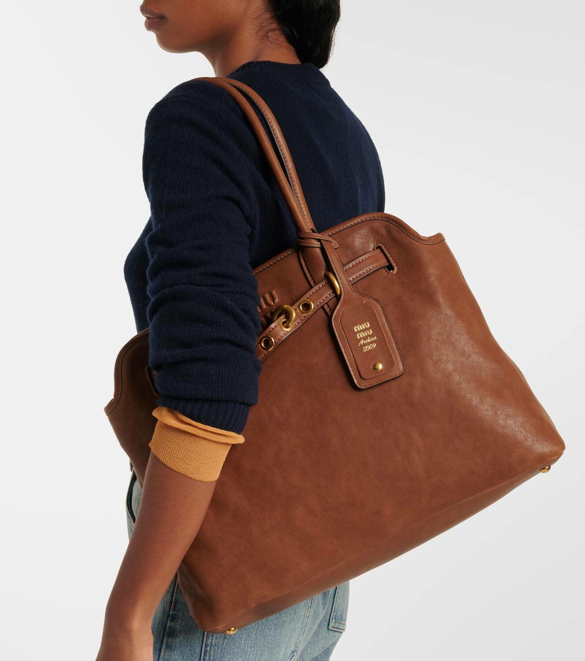 Miu Miu Aventure Large leather tote bag Miu Miu