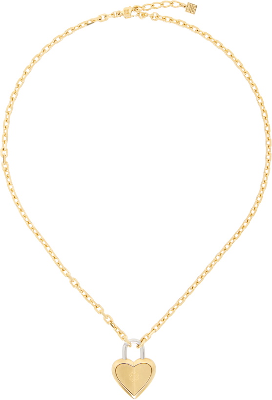 Photo: Givenchy Gold Heart Lock Necklace