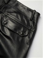 Alexander McQueen - Tapered Buckled Leather Cargo Trousers - Black