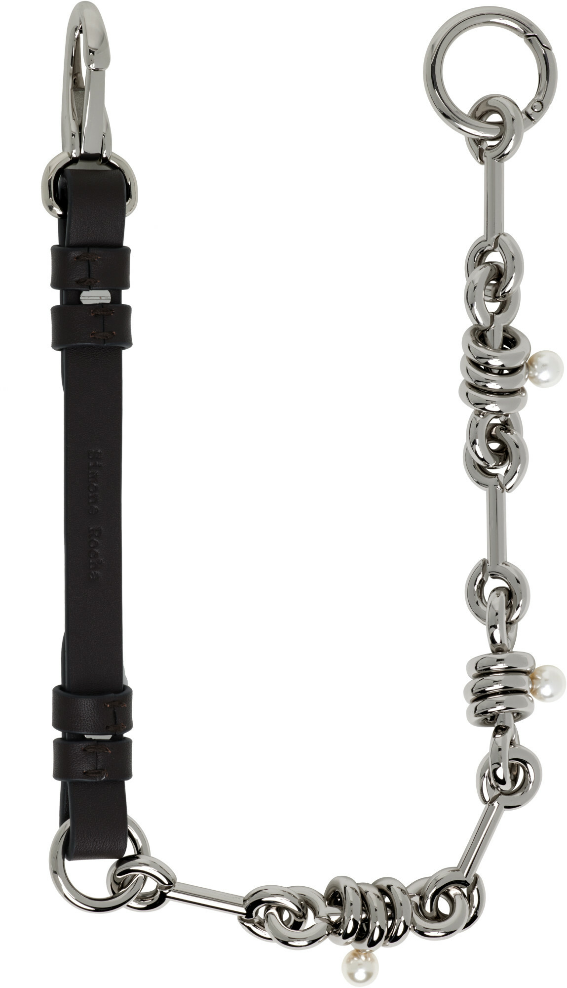 Simone Rocha Brown Bridle Stacked Link Wallet Chain