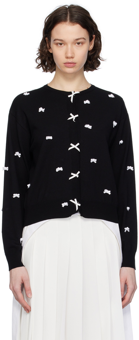 Pushbutton Black Ribbon Cardigan