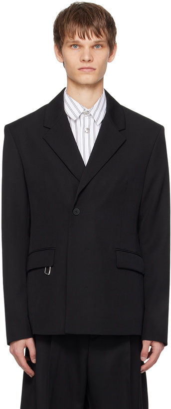 Photo: JACQUEMUS Black Les Classiques 'La veste Melo tuxedo' Blazer