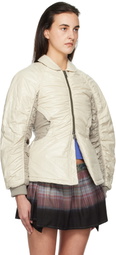 Andersson Bell Off-White Luna Back-Corset Bomber Jacket