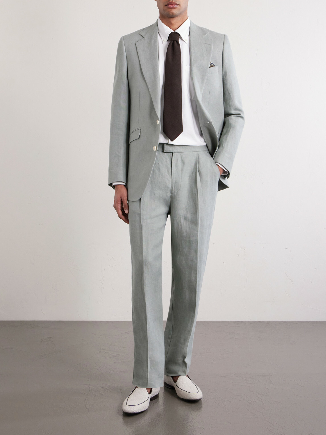 Favourbrook - Cooper Slim-Fit Linen Suit Trousers - Green