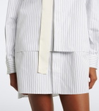 Sacai Layered striped cotton-blend poplin shirt