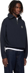 Lacoste Black Loose Fit Zipped Neck Piqué Sweatshirt