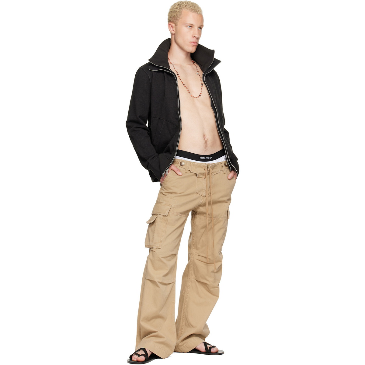 Raimundo Langlois Beige Double Fly Cargo Pants