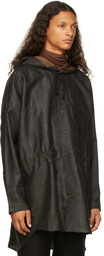 Jan-Jan Van Essche Black Silk Hooded #86 Jacket