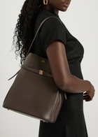 Toteme Belted Leather Bucket bag - Chocolate - One Size