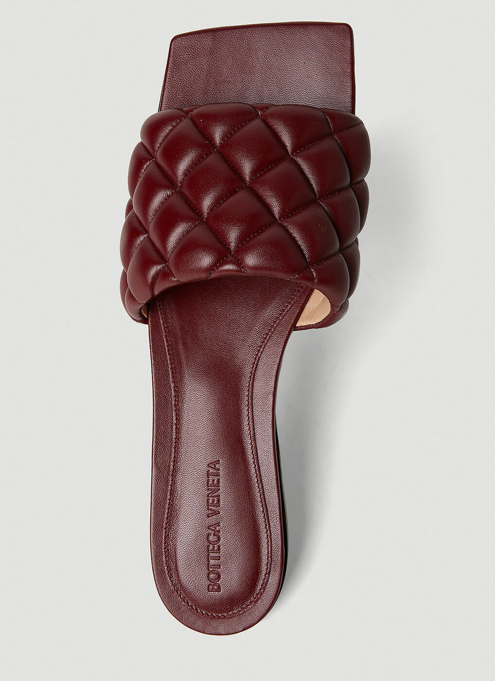 BOTTEGA VENETA: matelassé nappa leather mules - Silver | BOTTEGA VENETA  heeled sandals 729764V27M0 online at GIGLIO.COM