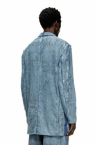 Diesel Blazer in ultra-destroyed jacquard denim - Denim Jackets - Unisex - Blue