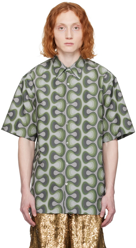 Photo: Dries Van Noten Green Printed Shirt