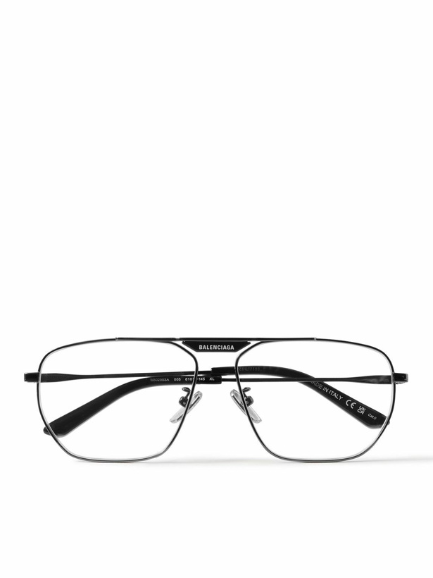 Photo: Balenciaga - Tag 2.0 Aviator-Style Silver-Tone Optical Glasses