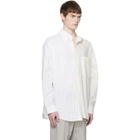 MM6 Maison Margiela Off-White & Blue Numeric Asymmetric Shirt