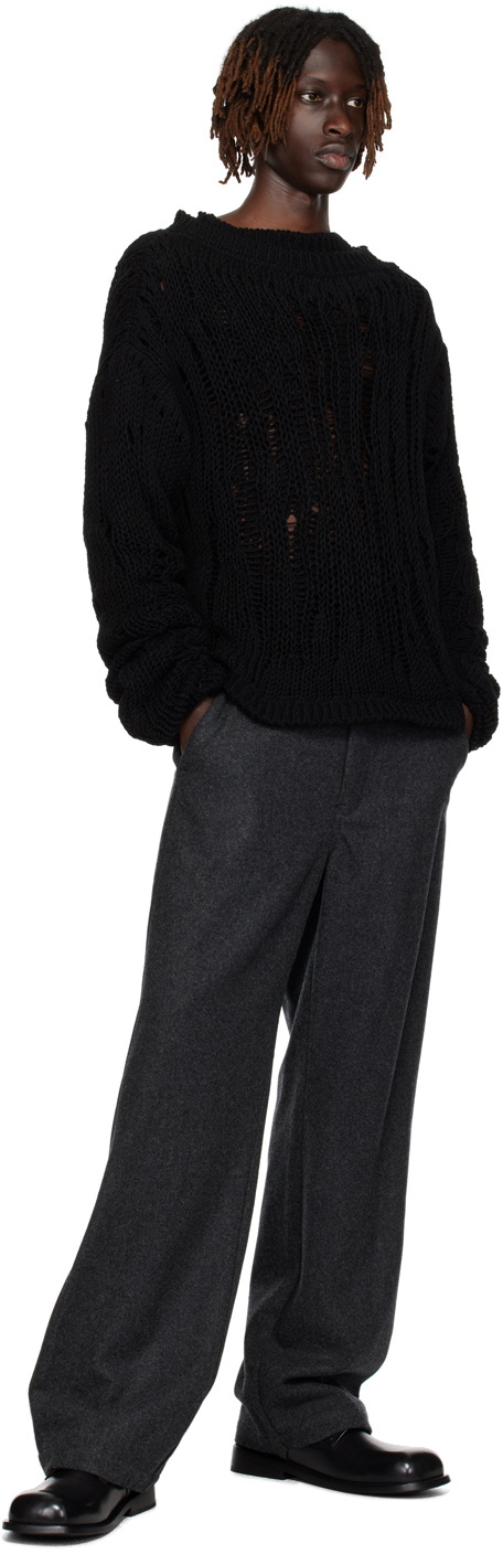 AIREI Black Double Layer Sweater