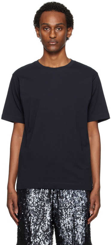 Photo: Dries Van Noten Navy Regular Fit T-Shirt