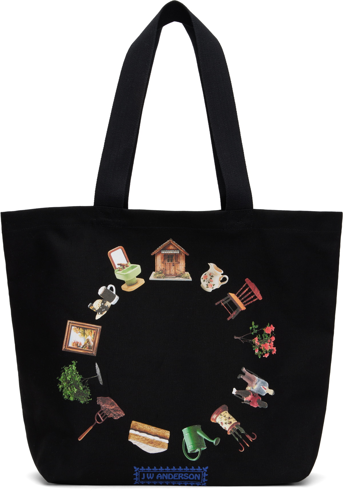 バッグ JW Anderson Canvas Tote Bag Black JW Anderson Black Canvas Tote JW Anderson