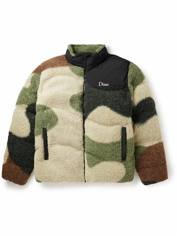 Photo: DIME - Logo-Embroidered Quilted Fleece and Shell Bomber Jacket - Green