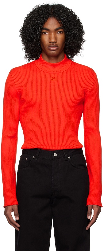 Photo: Courrèges Red Embroidered Turtleneck