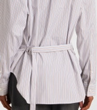 Tod's Belted striped cotton poplin shirt
