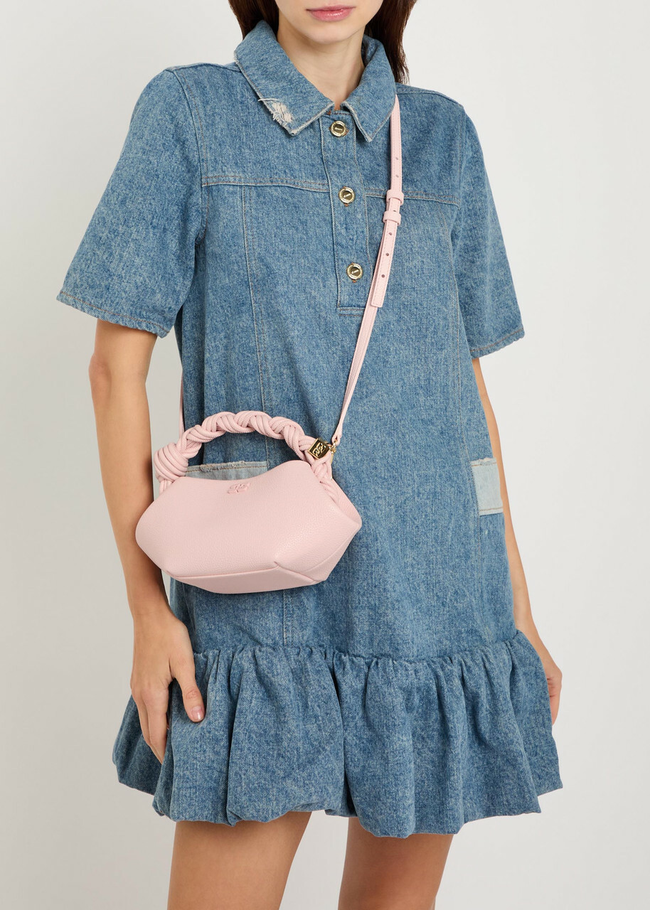 Ganni Bou Mini Grained Leather top Handle bag - Pink - One Size