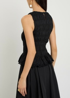 Faithfull The Brand Thea Shirred Cotton top Black