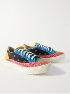 Rhude - V2 Colour-Block Bandana-Print Canvas Sneakers - Black