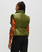 Ganni  Shiny Quilt Vest Green Vests