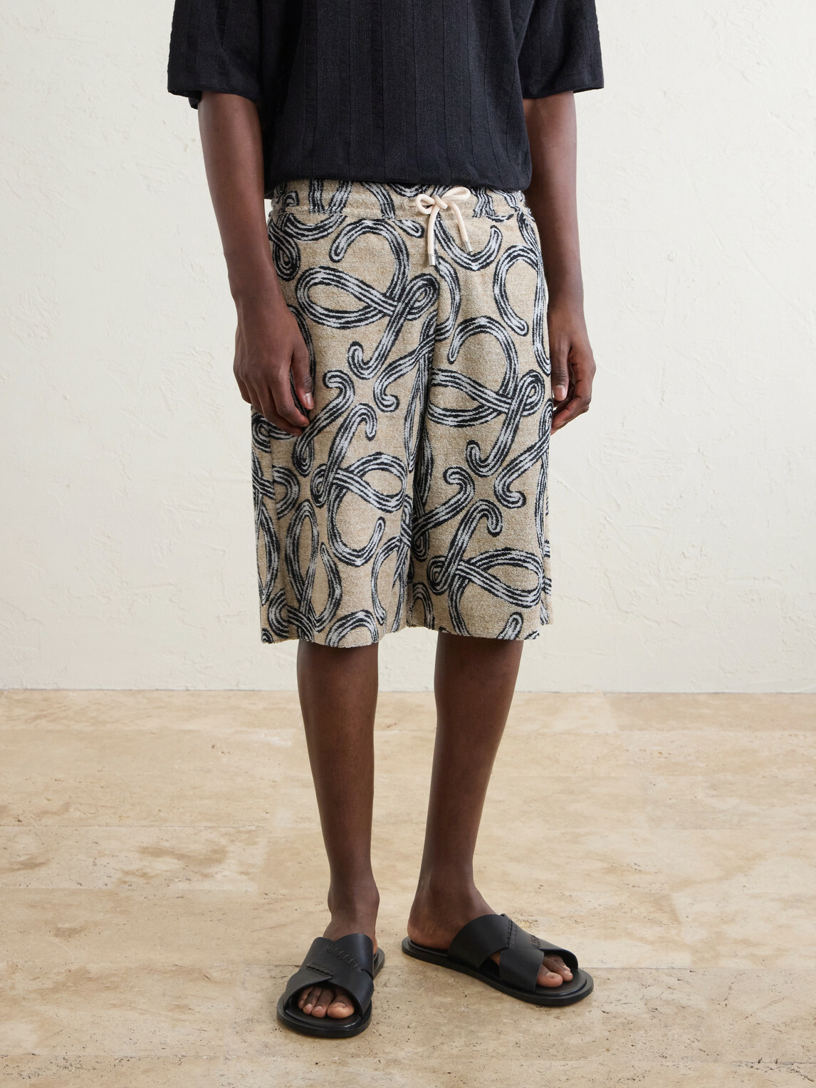 LOEWE - Paula's Ibiza Straight-Leg Printed Cotton-Blend Shorts - Neutrals