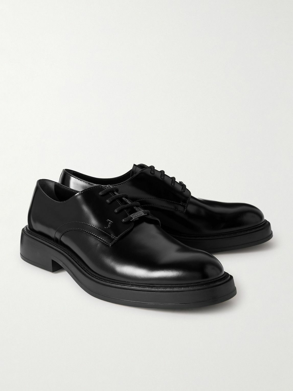 Tod's - Glossed-Leather Derby Shoes - Black