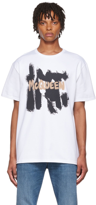 Photo: Alexander McQueen White Graffiti T-Shirt